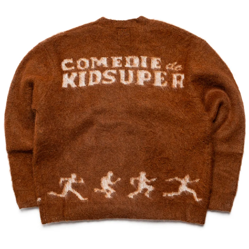 KidSuper Running Guys Mohair Cardigan - Brown