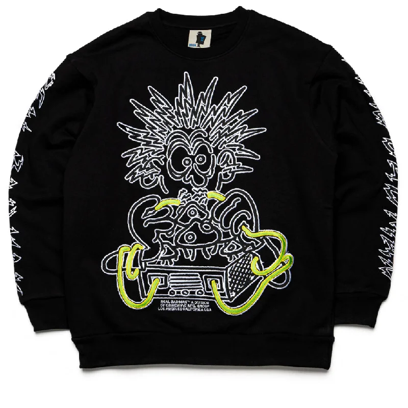 Real Bad Man Electrified Fleece Crewneck - Black