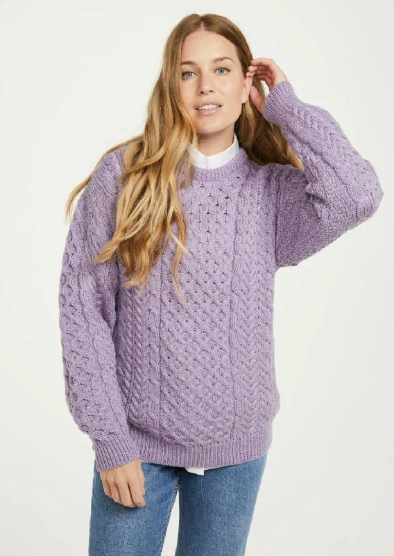 Inisheer Traditional Ladies Aran Sweater | Lavender