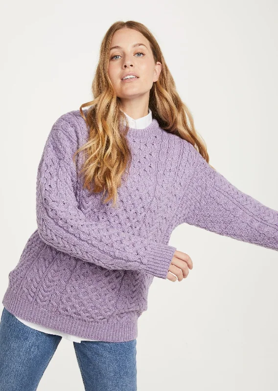 Inisheer Traditional Ladies Aran Sweater | Lavender