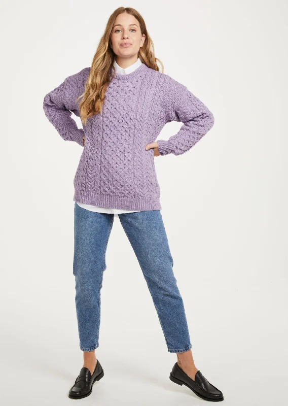 Inisheer Traditional Ladies Aran Sweater | Lavender