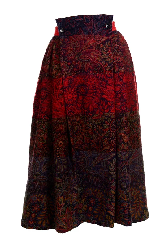 Vintage Comme des Garçons Wool Woven Knit Multi Colored Ombre Skirt