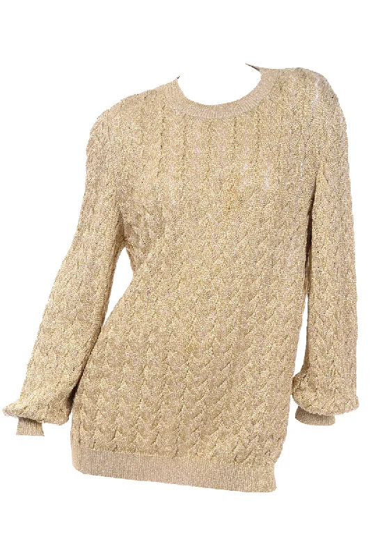 Vintage Valentino Gold Sparkle Pullover Long Sweater