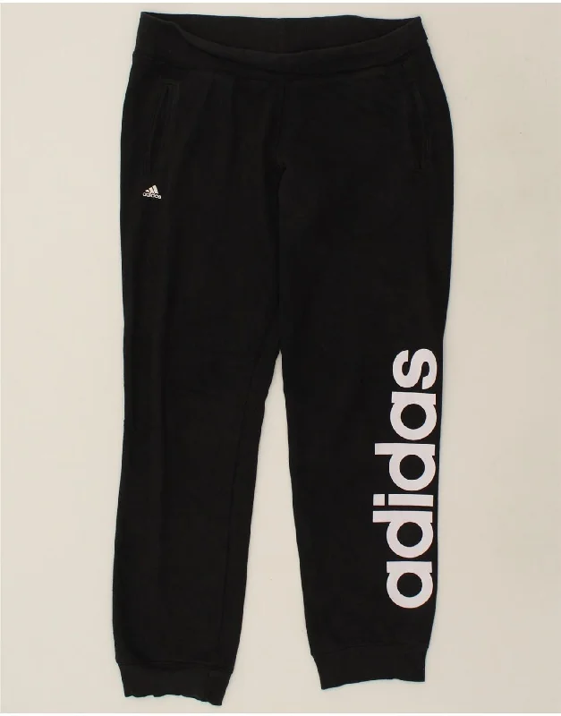 ADIDAS Womens Graphic Tracksuit Trousers Joggers UK 16/18 Large Black