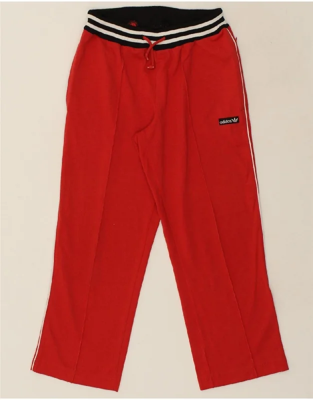 ADIDAS Womens Tracksuit Trousers EU 44 Medium Red Cotton