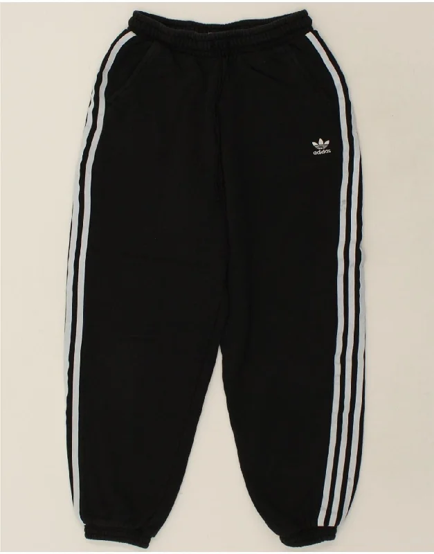 ADIDAS Womens Tracksuit Trousers Joggers UK 10 Small Black Cotton