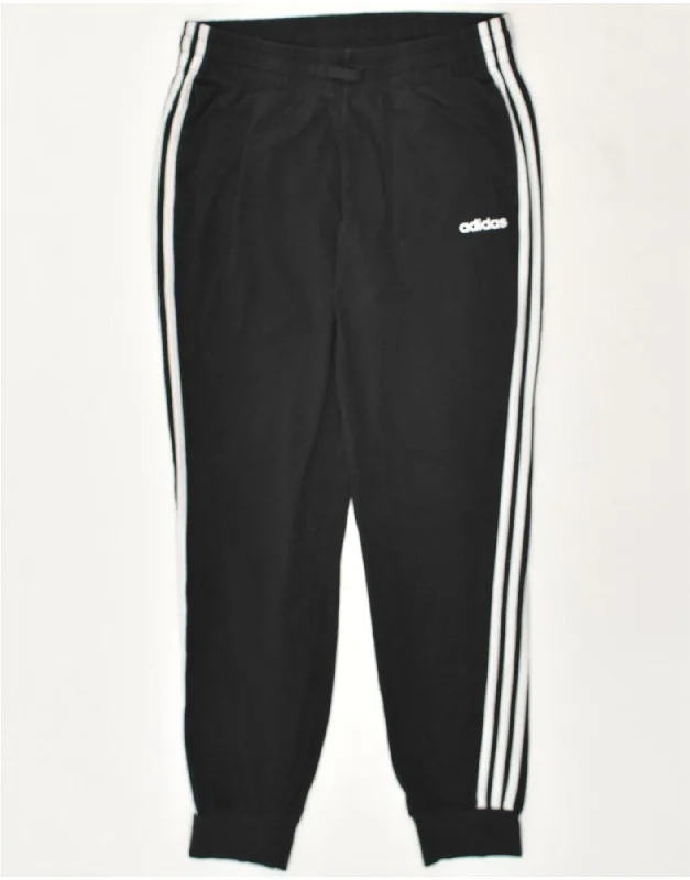 ADIDAS Womens Tracksuit Trousers Joggers UK 12/14 Medium Black Cotton