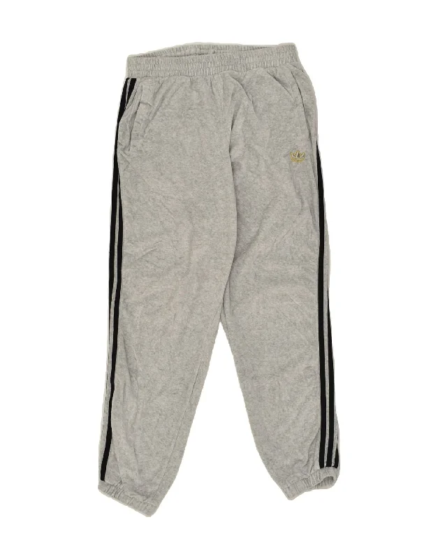 ADIDAS Womens Tracksuit Trousers Joggers UK 16 Large Grey Cotton