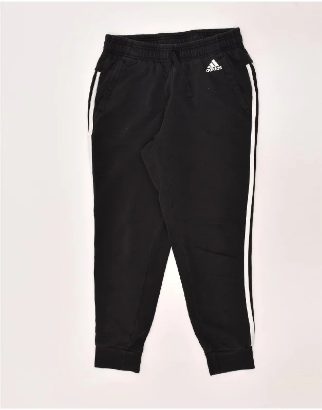 ADIDAS Womens Tracksuit Trousers Joggers UK 8/10 Small Black Cotton