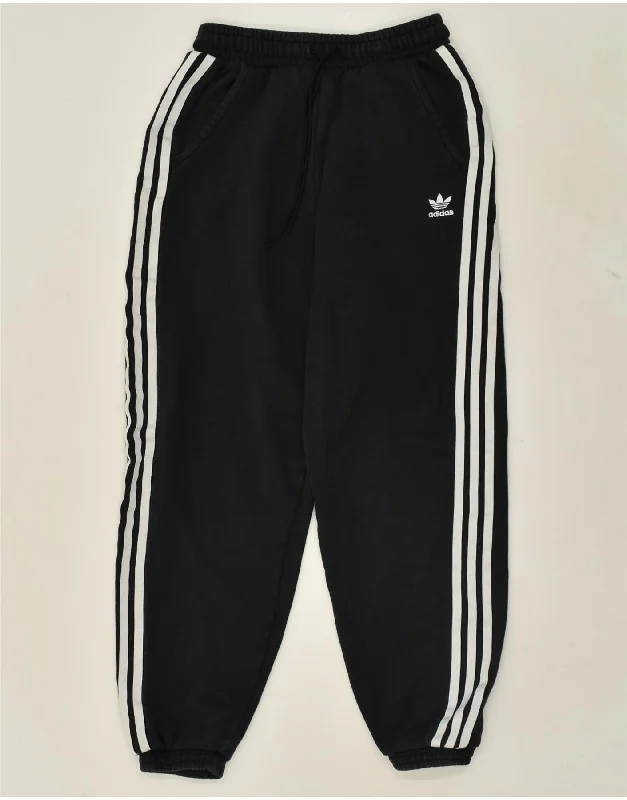 ADIDAS Womens Tracksuit Trousers Joggers UK 8 Small Black Cotton