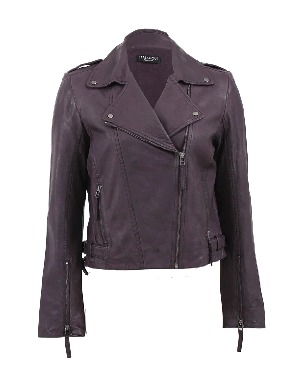 Asymmetrical Zip Leather Jacket