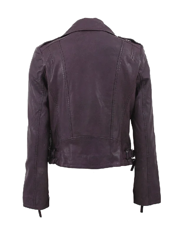 Asymmetrical Zip Leather Jacket