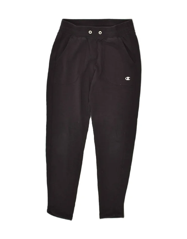 CHAMPION Womens Capri Tracksuit Trousers UK 4 XS Black