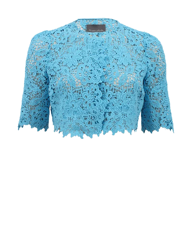 Cropped Guipure Lace Cape