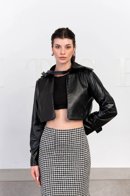 Cropped Leather Jacket - Catwalk