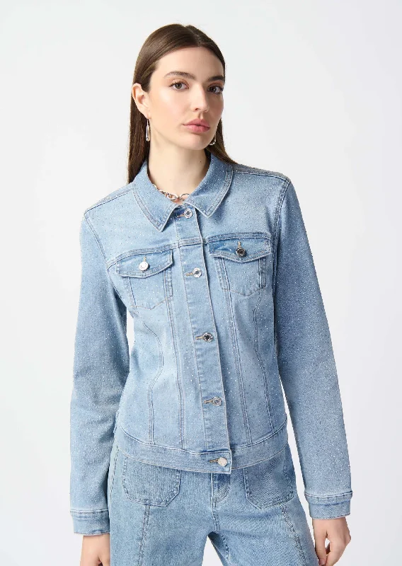 Joseph Ribkoff - Fitted Rhinestone Denim Jacket