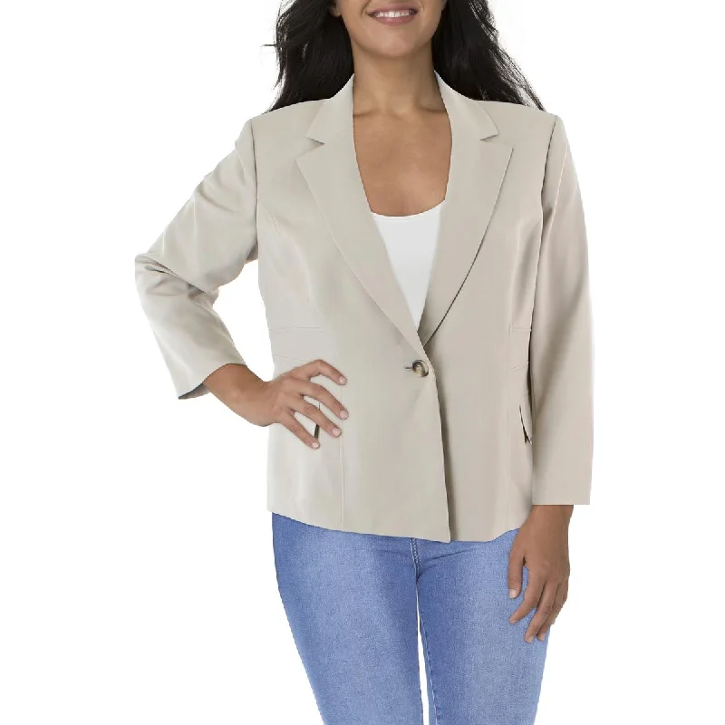 Le Suit Womens Plus Suit Separate Office One-Button Blazer