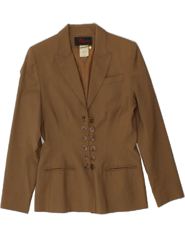 LOLITA LEMPICKA Womens Blazer Jacket UK 12 Medium Khaki Wool