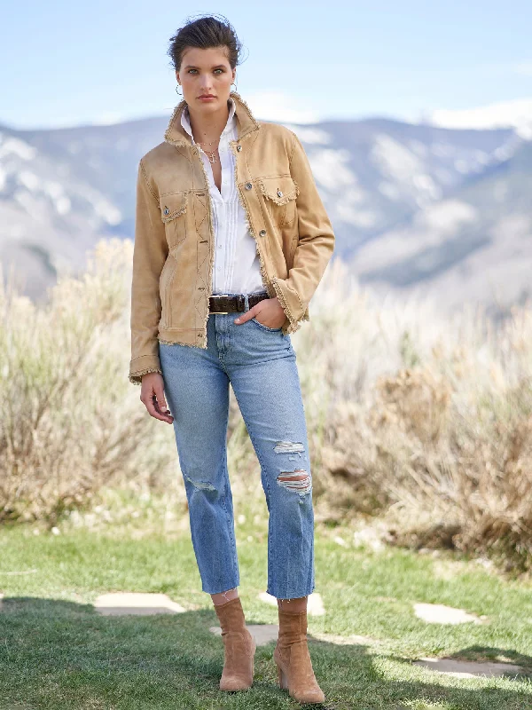 Natalie Waxed Suede Jean Jacket