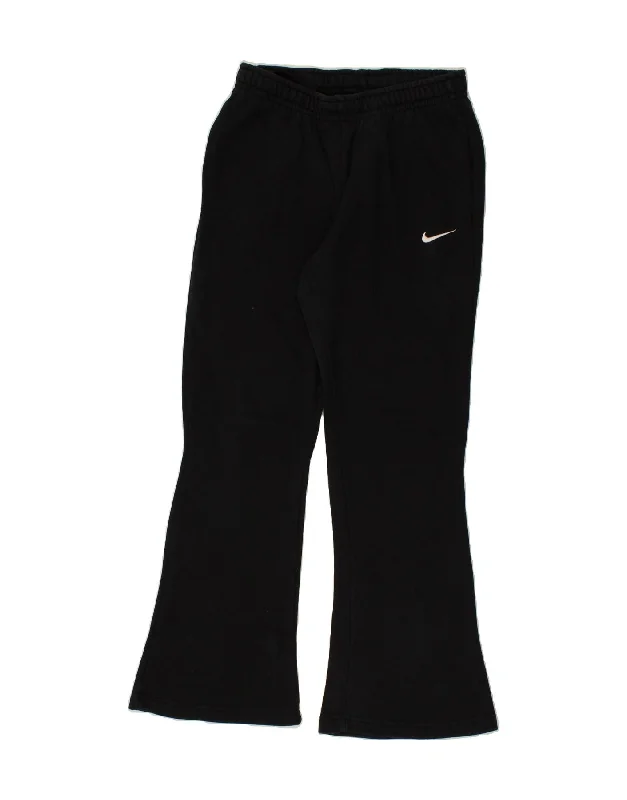 NIKE Womens Flare Tracksuit Trousers UK 10 Small Black Cotton