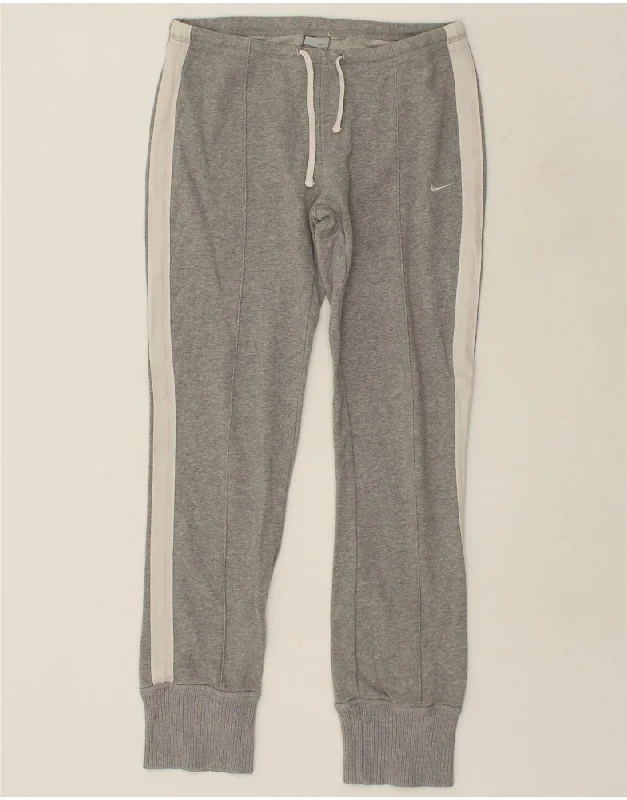 NIKE Womens Graphic Tracksuit Trousers Joggers UK 10/12 Medium Grey