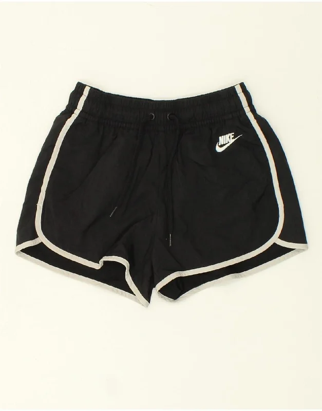 NIKE Womens Sport Shorts UK 6 XS Black Nylon