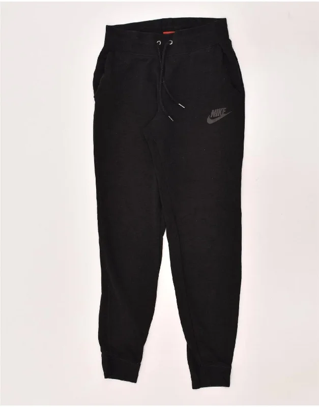 NIKE Womens Tracksuit Trousers Joggers UK 6 XS Black Cotton