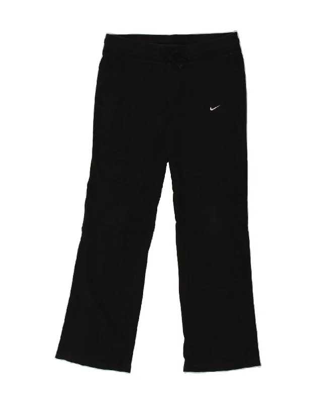 NIKE Womens Tracksuit Trousers UK 14 Medium Black Cotton