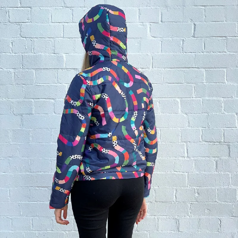 Puffer Jacket: Rainbow Topographic