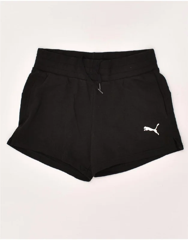 PUMA Womens Sport Shorts UK 10 Small Black Cotton