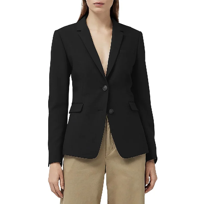 Rag & Bone Womens Razor Solid Crepe Two-Button Blazer