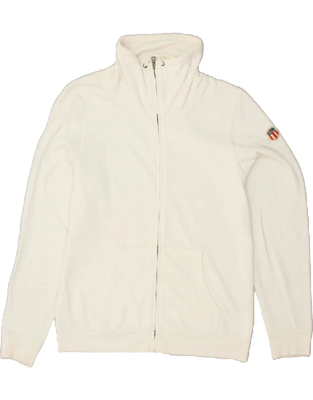 RALPH LAUREN Womens Tracksuit Top Jacket UK 18 XL Off White Cotton