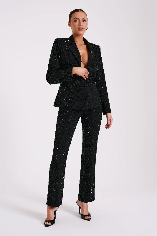 Rhett Square Diamante Jacket - Black