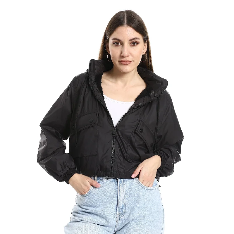 Short Jacket With Fur Lining Inside - Merch