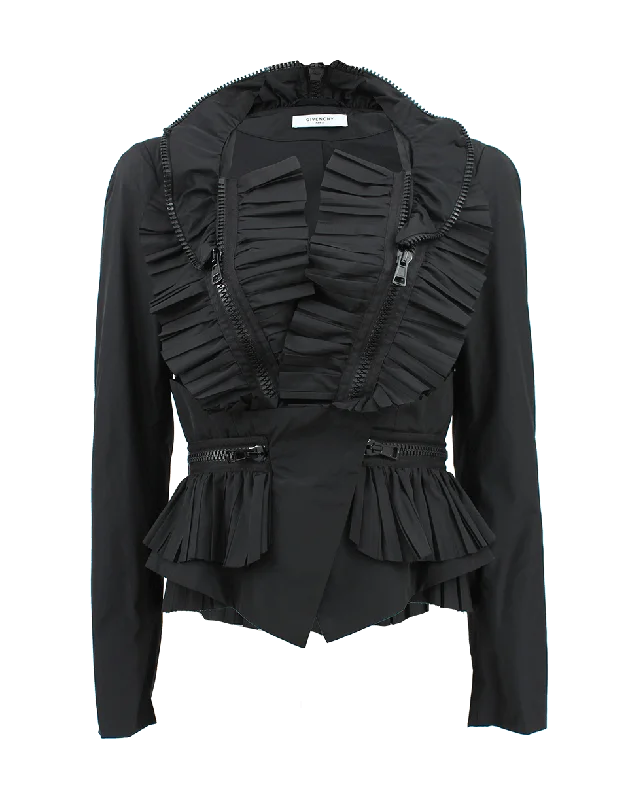 Silk Taffeta Jacket with Zippers