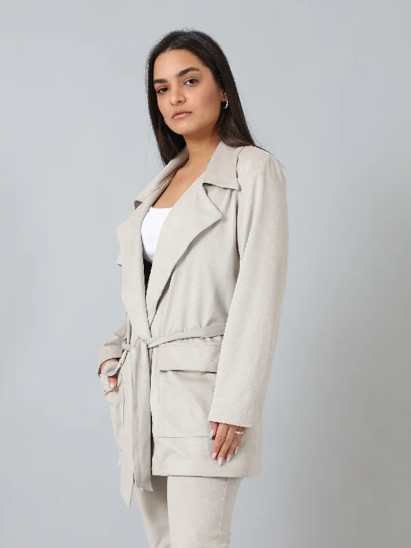 Suede Jacket With Belt  - Kady