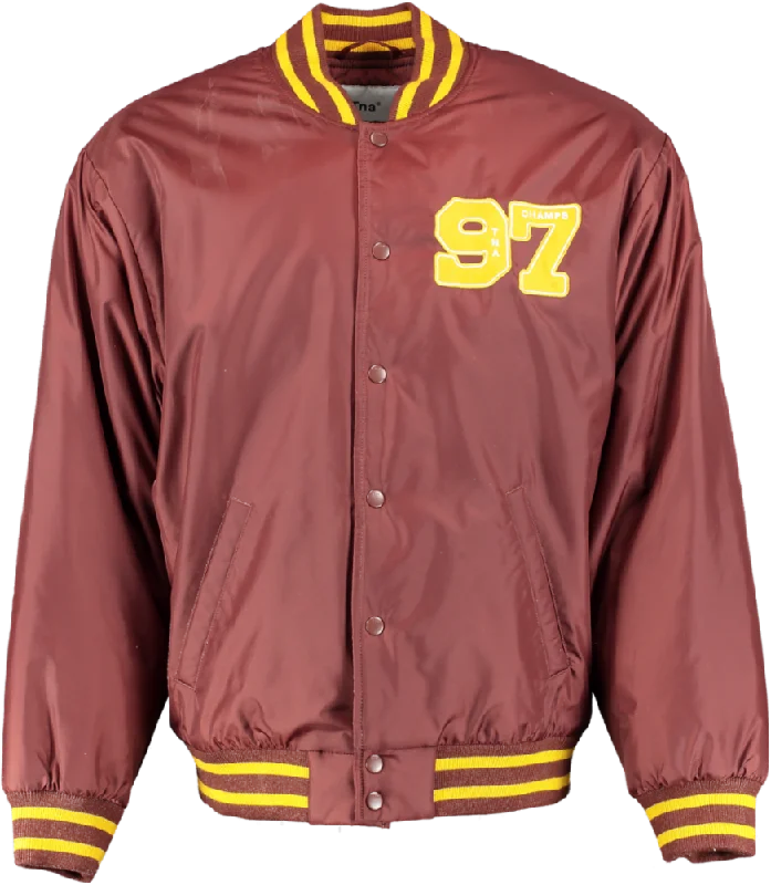 Tna Brown Stadium Jacket - Varsity Inspired Bomber Jacket UK L