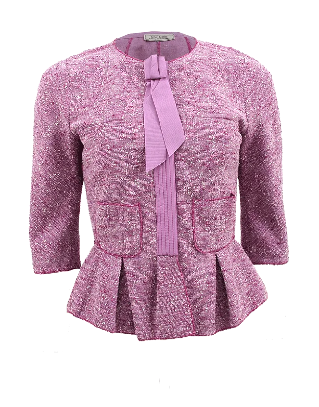 Two Pocket Peplum Tweed Jacket