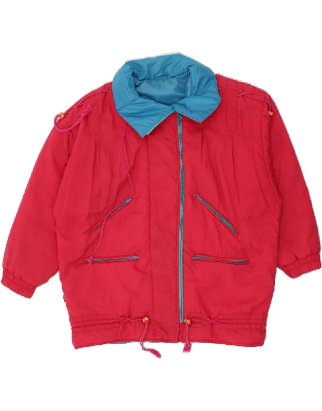 VINTAGE Womens Windbreaker Jacket EU 44 XL Red