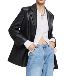 Womens Clara Genuine Lambskin Leather Blazer