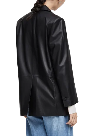 Womens Clara Genuine Lambskin Leather Blazer