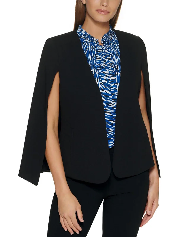 Womens Crepe Business Open-Front Blazer