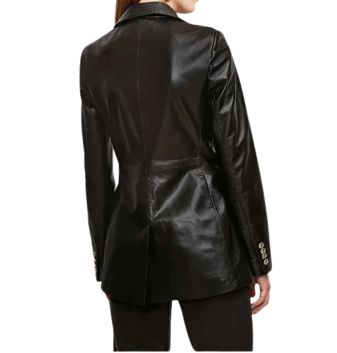 Womens Faye Genuine Lambskin Leather Blazer