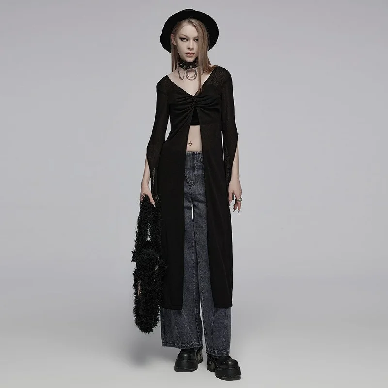 Women's Gothic Plunging Split Cardigan