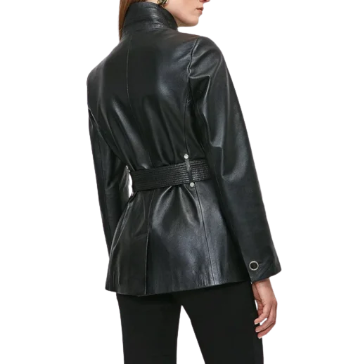 Womens Isla Genuine Lambskin Leather Blazer