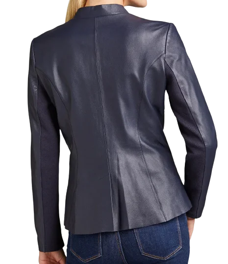 Womens Layla Genuine Lambskin Leather Blazer