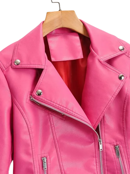 Womens Rosa Genuine Lambskin Biker Leather Jacket