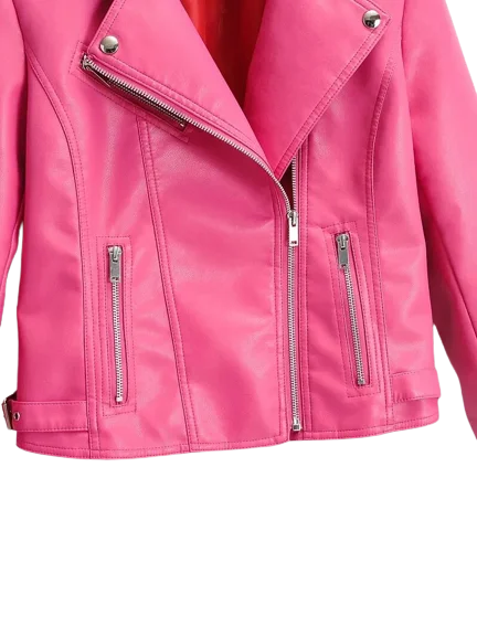 Womens Rosa Genuine Lambskin Biker Leather Jacket