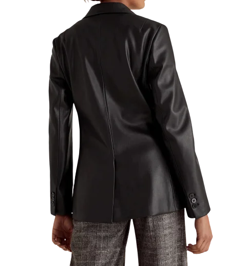 Womens Vida Genuine Lambskin Leather Blazer