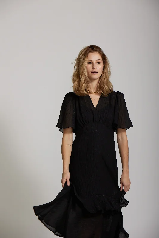 Lexi Dress - Black Chiffon